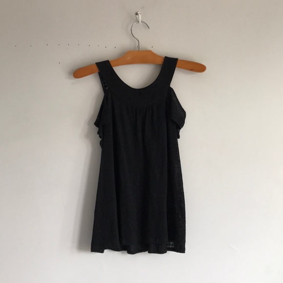 CLUB MONACO black cold shoulder top - Picture 3 of 3